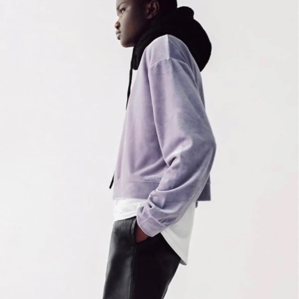 Zara  velvet sweatshirt - Picture 3 of 10